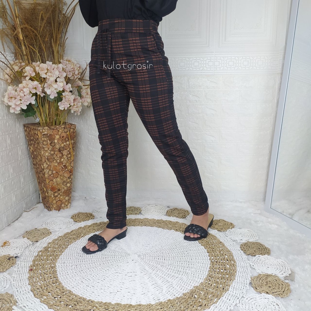 CELANA PANJANG MOTIF TARTAN/CELANA DOTY WANITA MOTIF TARTAN PANJANG