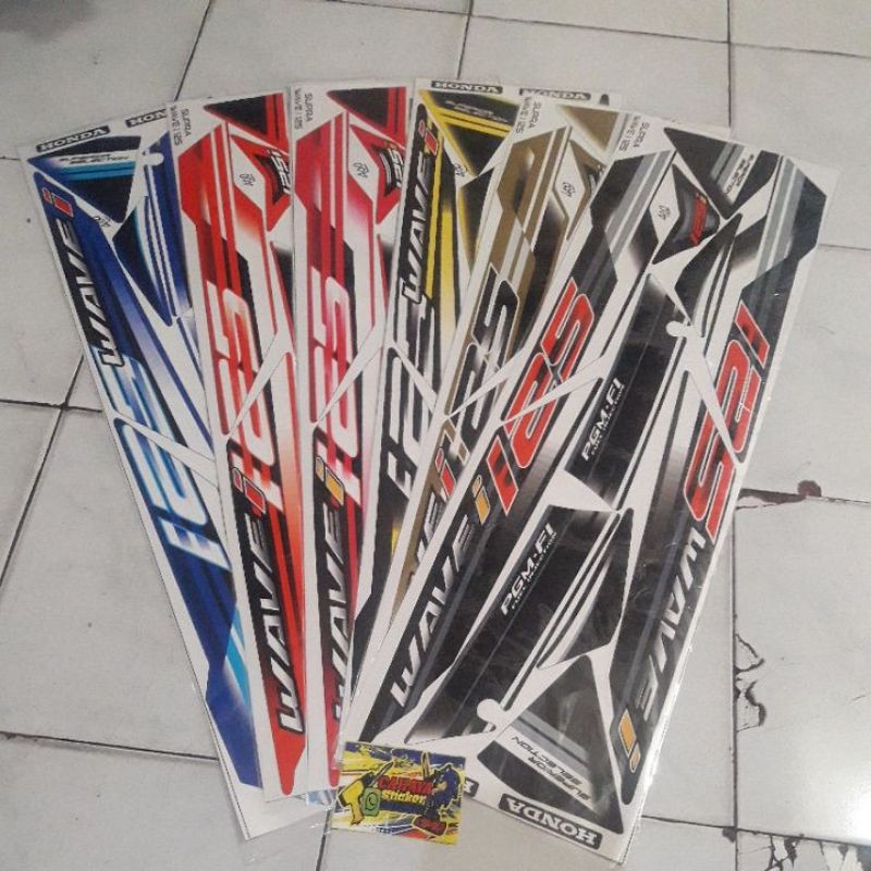 Striping variasi supra x 125 old lama sticker wave125 2005-2013