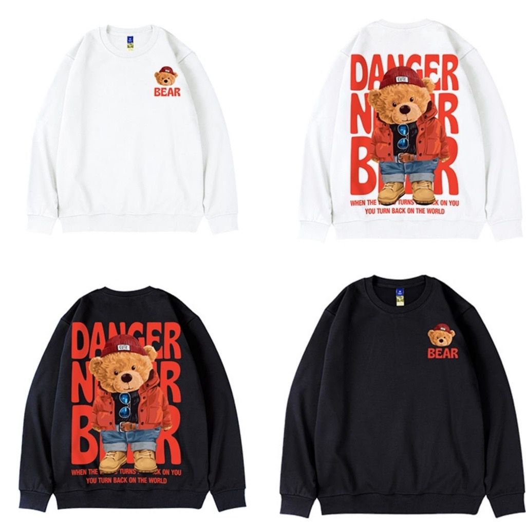 [COD] Sweater Oversize Wanita Danger Bear XXL LD 130