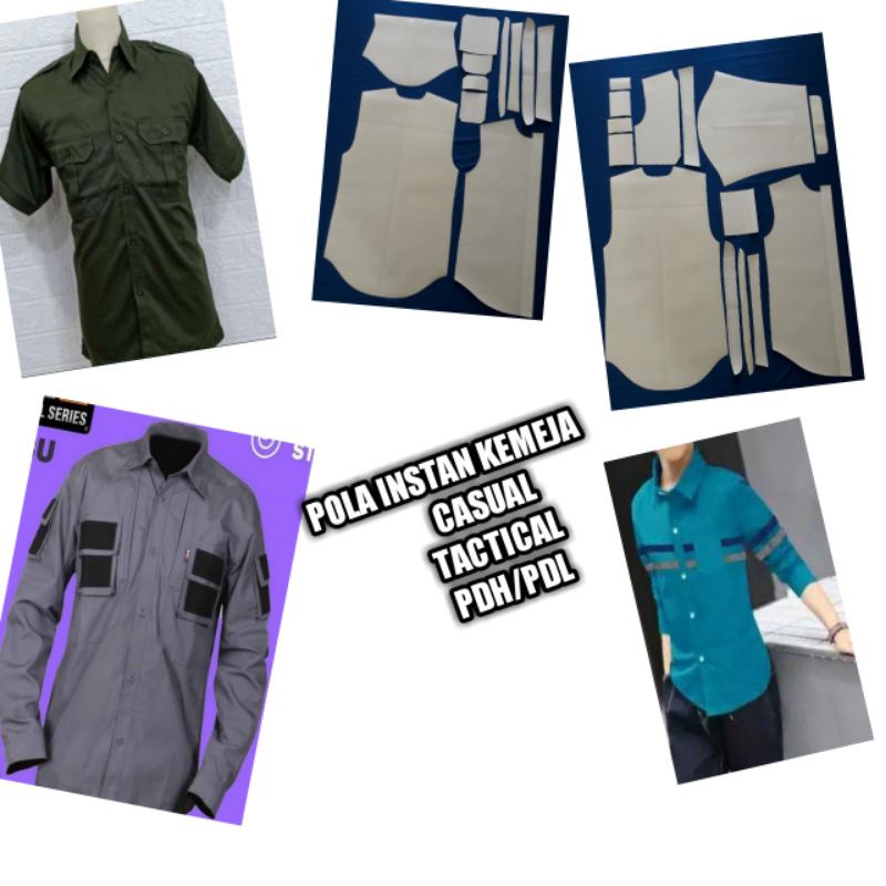 POLA INSTAN KEMEJA PRIA/TACTICAL/CASUAL/PDH/PDL
