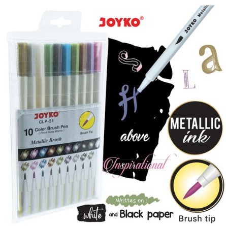 

KIANDAA BP0007 [1 pc] brushpen metallic joyko satuan Color Brush Pen Pena Kuas Warna Joyko KIANDA