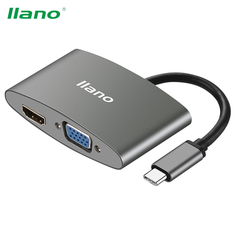 

llano Hub Adapter Converter USB Type-C to HDMI / VGA 2 in 1