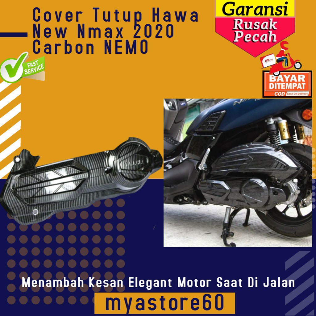 Cover Tutup CVT Mesin New Nmax 2020 Carbon NEMO  Cover CVT Nmax New Aksesoris Nmax 2020 Variasi Nmax