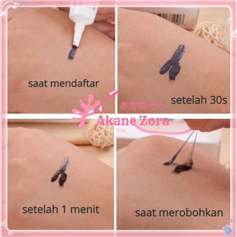 Akane Zora Lem Bulu Mata Tidak Ada Iritasi Lem for Bulu Mata Palsu Bulu Mata Eyelash Extension Lem Bulu Mata Expert Premium Lem Eyelash Extension Bening Dan Hitam for Bulu Mata Palsu Natural Make Over