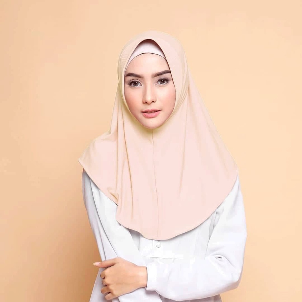 Jilbab Bergo Daily Maryam Jersy Pad Ukuran  M Hijab Instan Trend Masa Kini