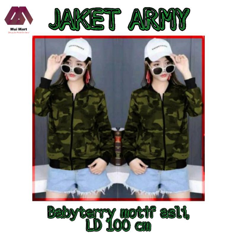 Jaket Cewek Switer Cewek Motif Army Sweater Wanita Dewasa