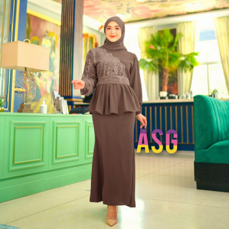 ☆Baru☆ ReVa Gamis Brukat Premium/ Dress Pesta Remaja Dewasa Wanita Kekinian/ Baju Fashion Kondangan