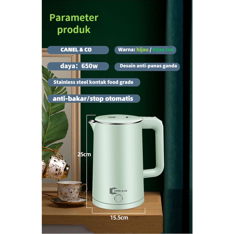 CANEL &amp; CO Teko Listrik Otomatis 650 Watt 2 Liter / Pemanas Air Electric Kettle Boiling Water 2 Liter