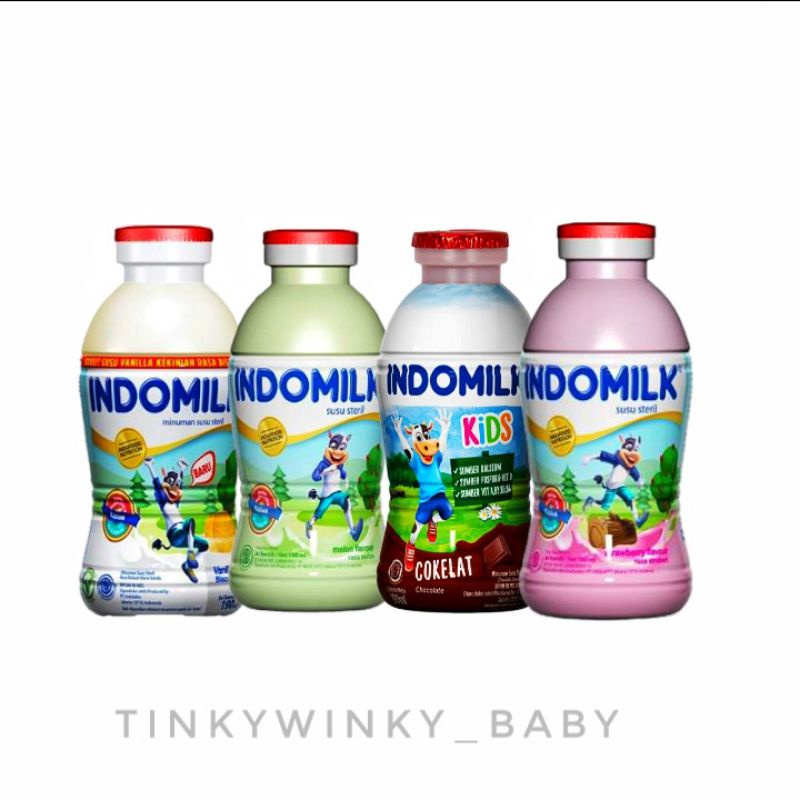 

INDOMILK Susu Cair Uht Botol Coklat / Strawberry / Melon / Vanilla Marie 190ml