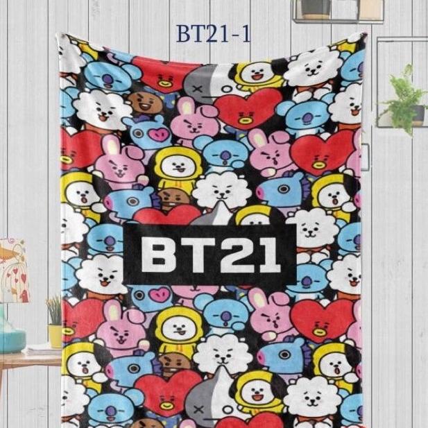 PROMO SELIMUT BTS BT21 KPOP KOREA PRINTING IMPORT ( PACKING AMAN )