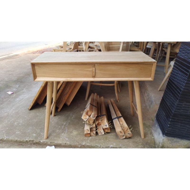 MEJA KERJA KANTOR KAYU JATI TUA JEPARA