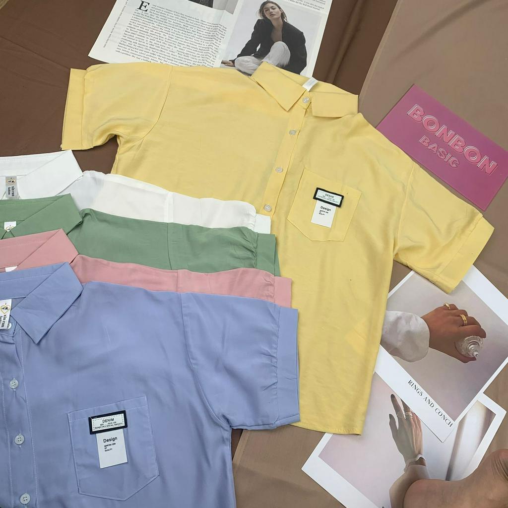 Kemeja Lengan Pendek I Kemeja Lengan Pendek Wanita I Baju Kemeja Lengan Pendek I Atasan Basic