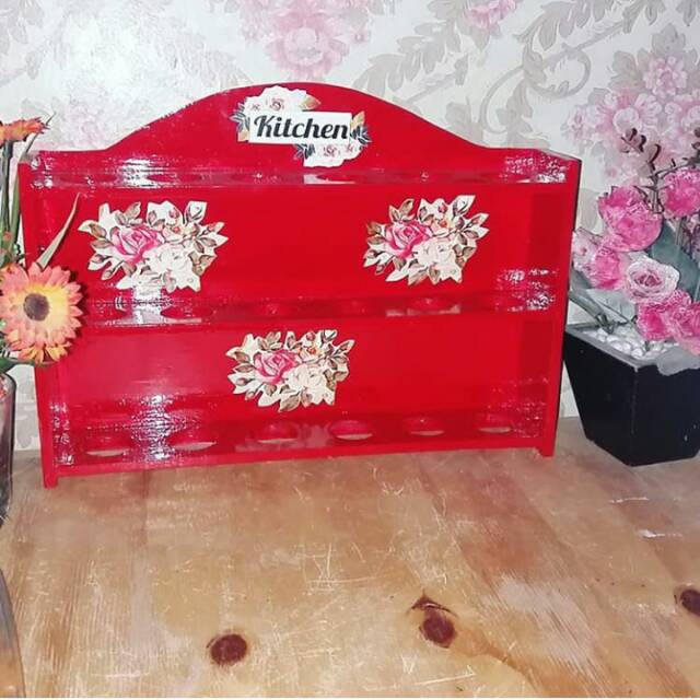 Rak Telur 3 susun Motif bunga