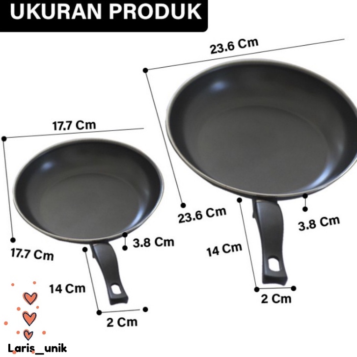 PROMO Wajan teflon 2in1 18cm &amp; 23cm Wajan Set isi 2pcs Warna Hitam teflon serbaguna wajan pengggorengan Panci Penggorengan anti lengket wajan dan teflon hitam TG-10