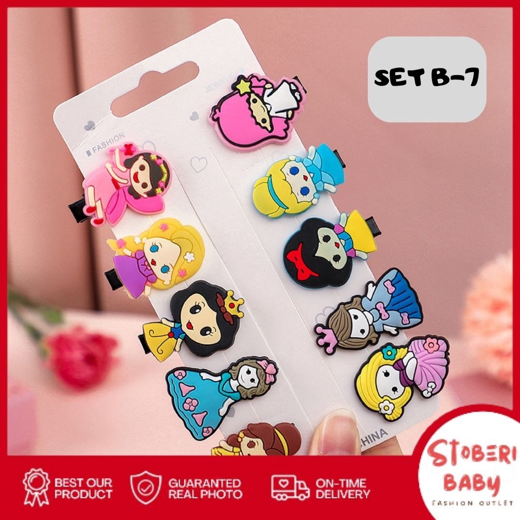 PUNCAK 3.3 stoberi baby - JEPIT TK MOSHI 10PCS Jepit Rambut Anak / Jepitan Rambut Anak Motif Karakter Kartun