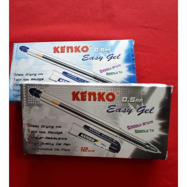 

Kenko Easy Gel Pulpen Tinta 0,5 mm warna Biru dan Hitam