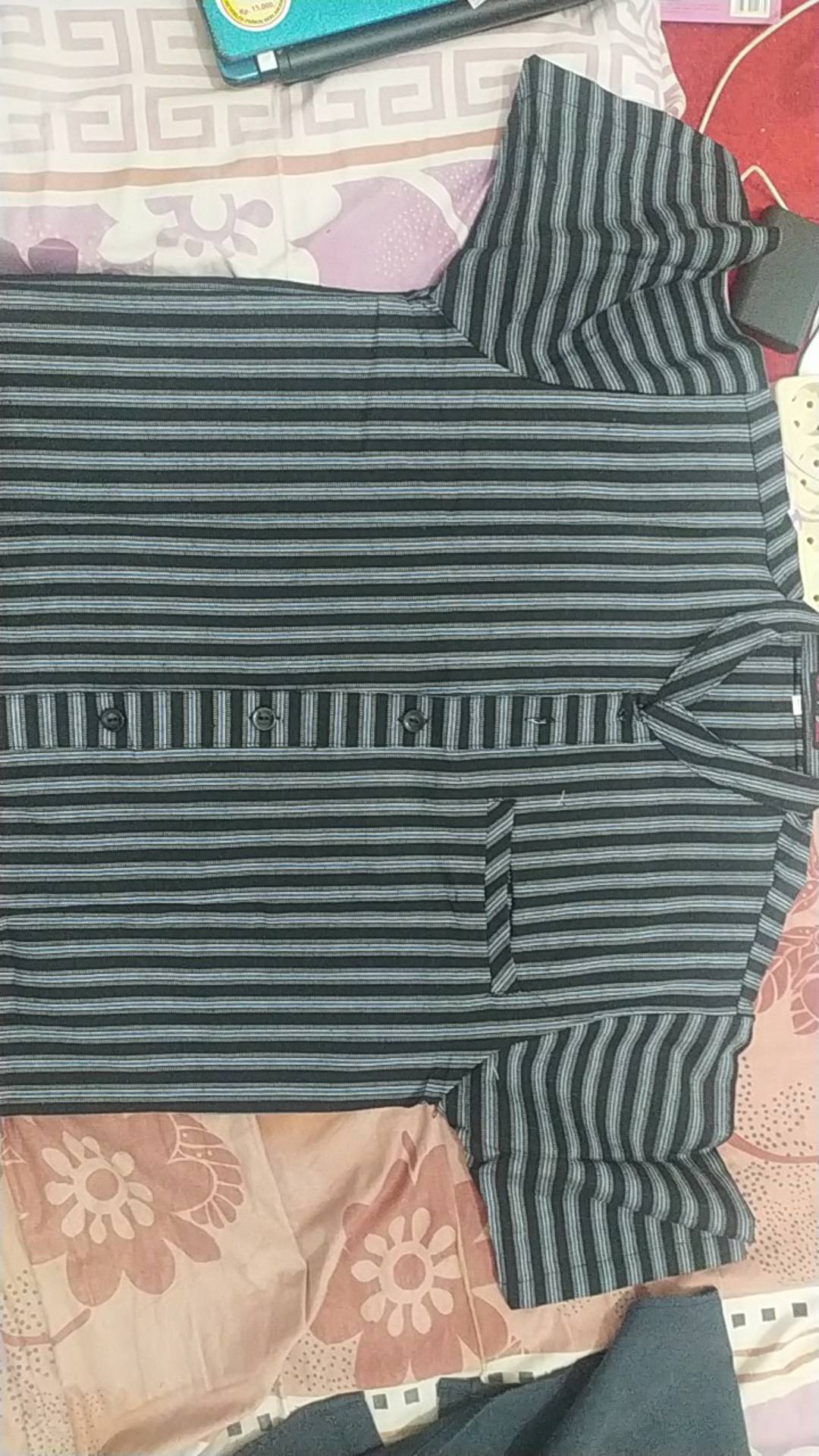 Hem Lurik Atbm.warna.m L Xl Ld 108 110 112.kancing Depan.kerah Koko.batik Pekalongan