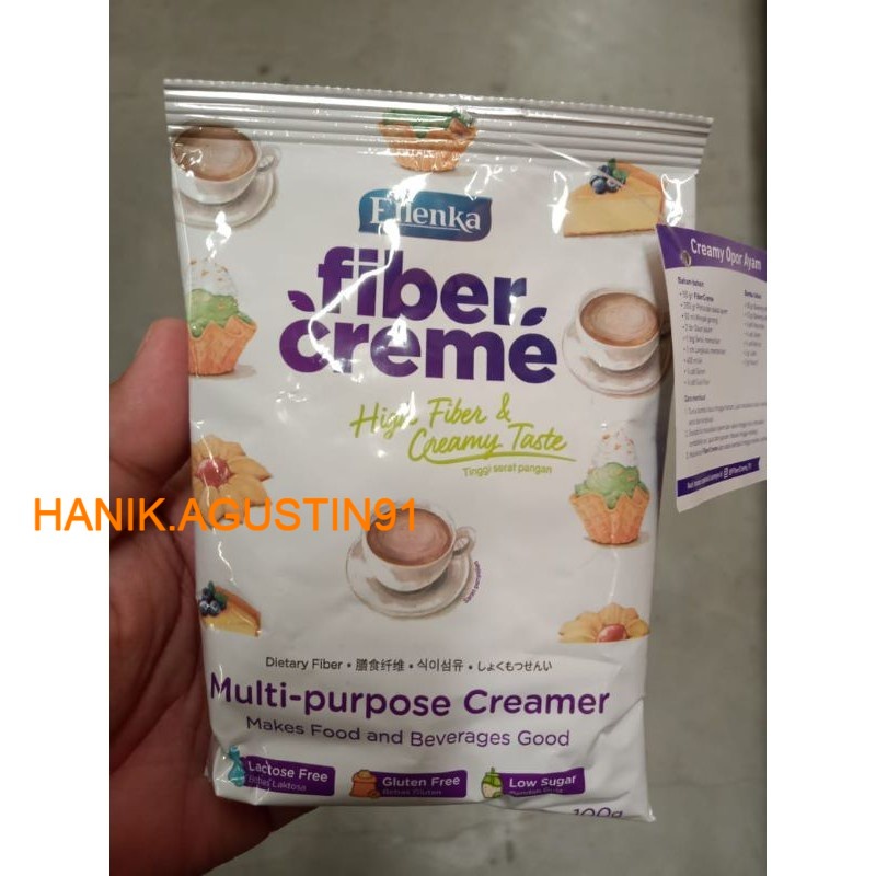 

Fiber Creme Ellenka 100 gr- krimer makanan dan minuman pengganti santan dan creamer