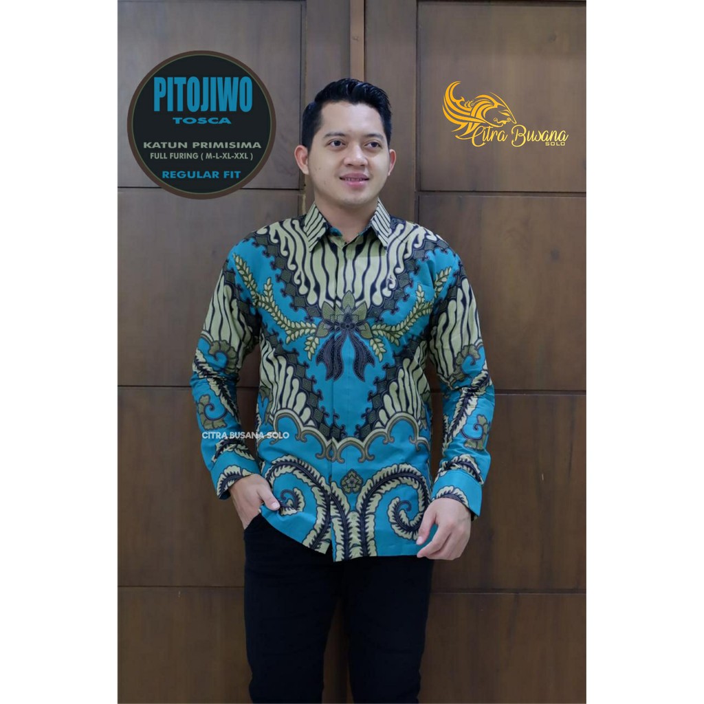 PITOJIWO TOSCA Kemeja Batik Pria Full Furing Bahan Katun Primisima