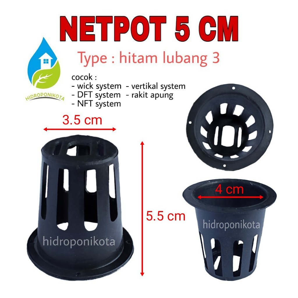 netpot 5 cm hitam lubang 3 - netpot hidroponik