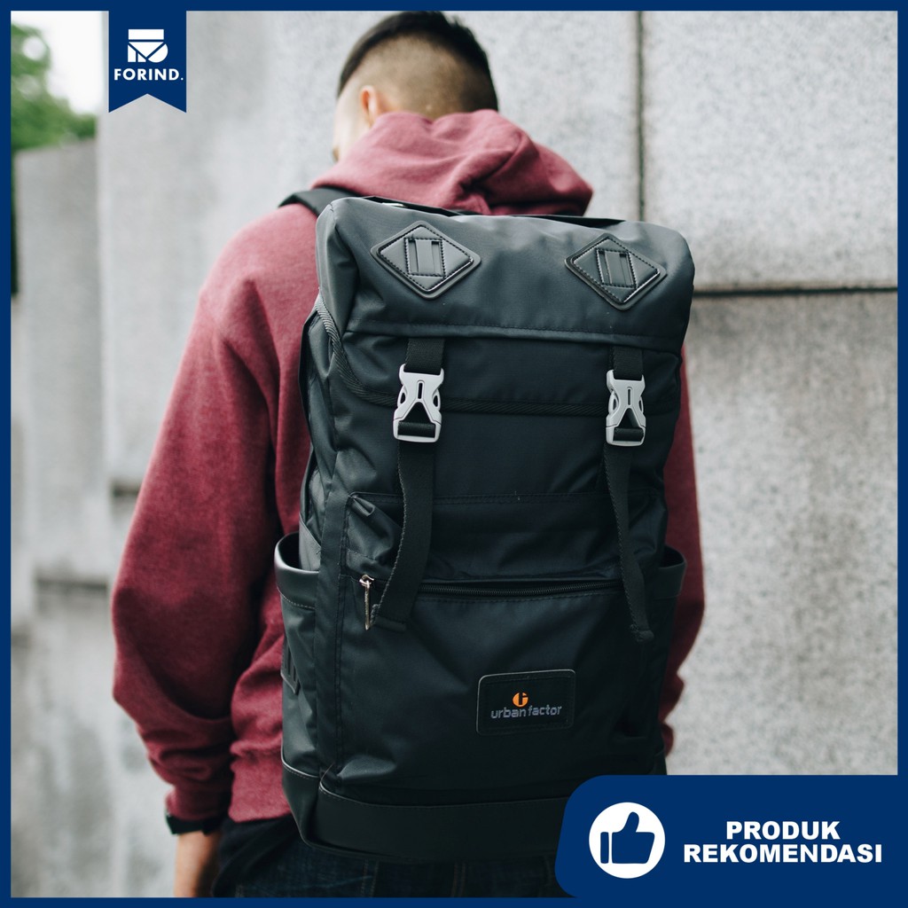 Route Black | Tas Ransel Punggung Ori Bag Pria Wanita Backpack Baru Gunung New | Urban Factor FORIND