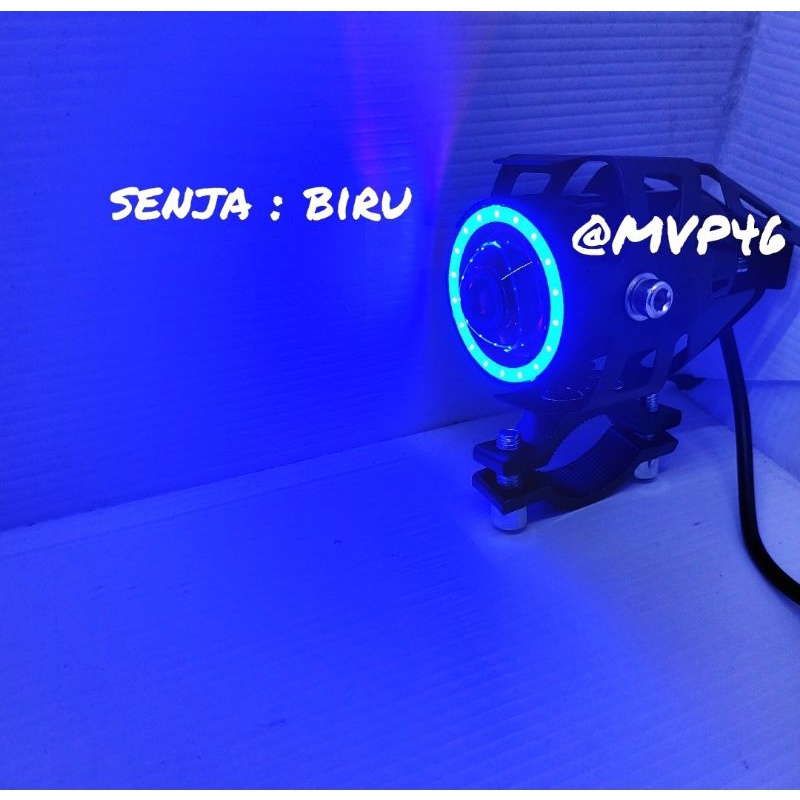 Lampu tembak sorot LED Cree U7 mini AE/DE biru waterproof