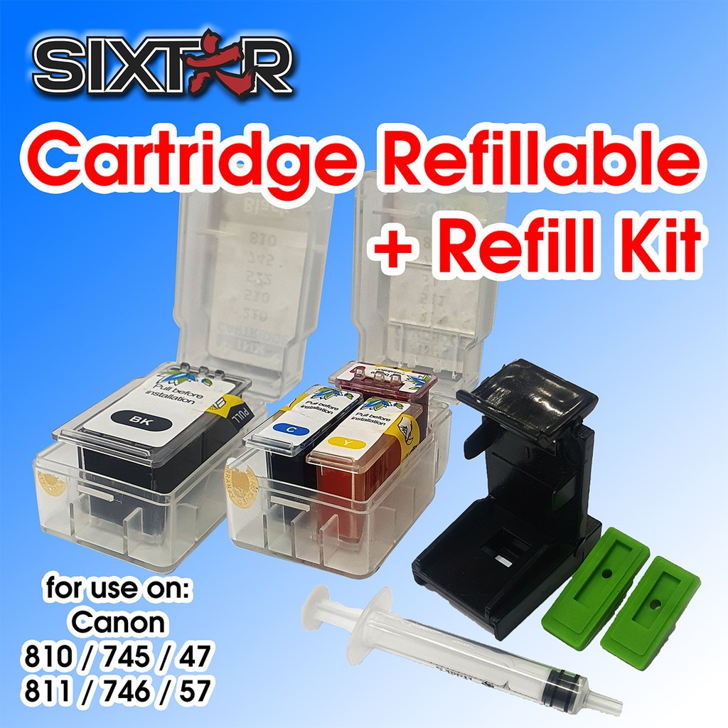 PAKET Refill Kit + Refillable Cartridge 810 dan 811 / 745 dan 746