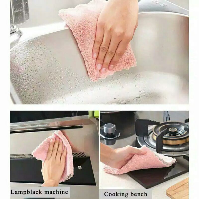 ⭐️ Jendela Kosmetik ⭐️ Kain Lap Dapur Anti Minyak / Serbet Dapur / Lap Microfiber / Kain Lap Piring / Kain Lap Serba Guna / Kain Lap Murah