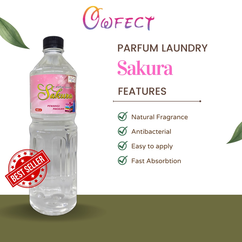 [Best Seller] OWFECT Parfum Laundry SAKURA/Pewangi Pakaian laundry kemasan 1000ml