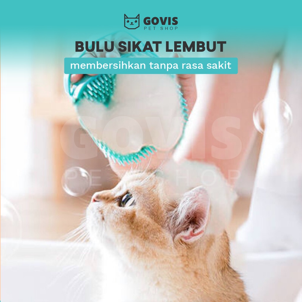 Sikat Mandi Kucing Alat Grooming Hewan Brush Dispenser