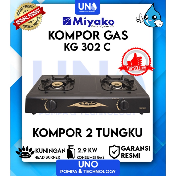 Miyako Kompor Gas 2 Tungku KG-302 C / KG302C / KG 302 C