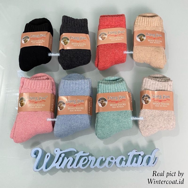 Kaos Kaki Wool Bulu Domba Import tebal hangat winter thermal socks musim dingin PRIA WANITA gunung