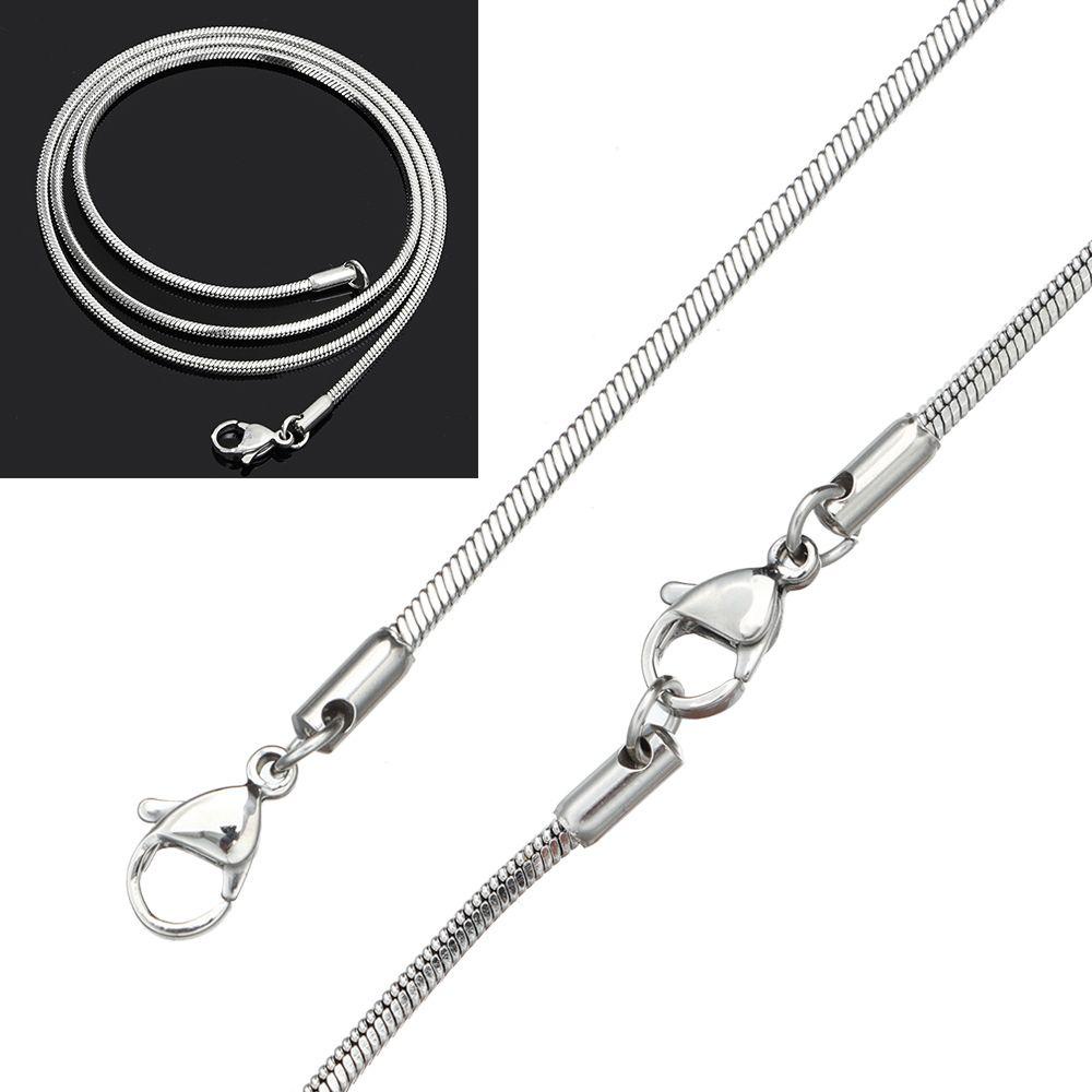 Wonder Kalung Stainless Steel Keren 2mm Wanita Pria Statement Warna Silver