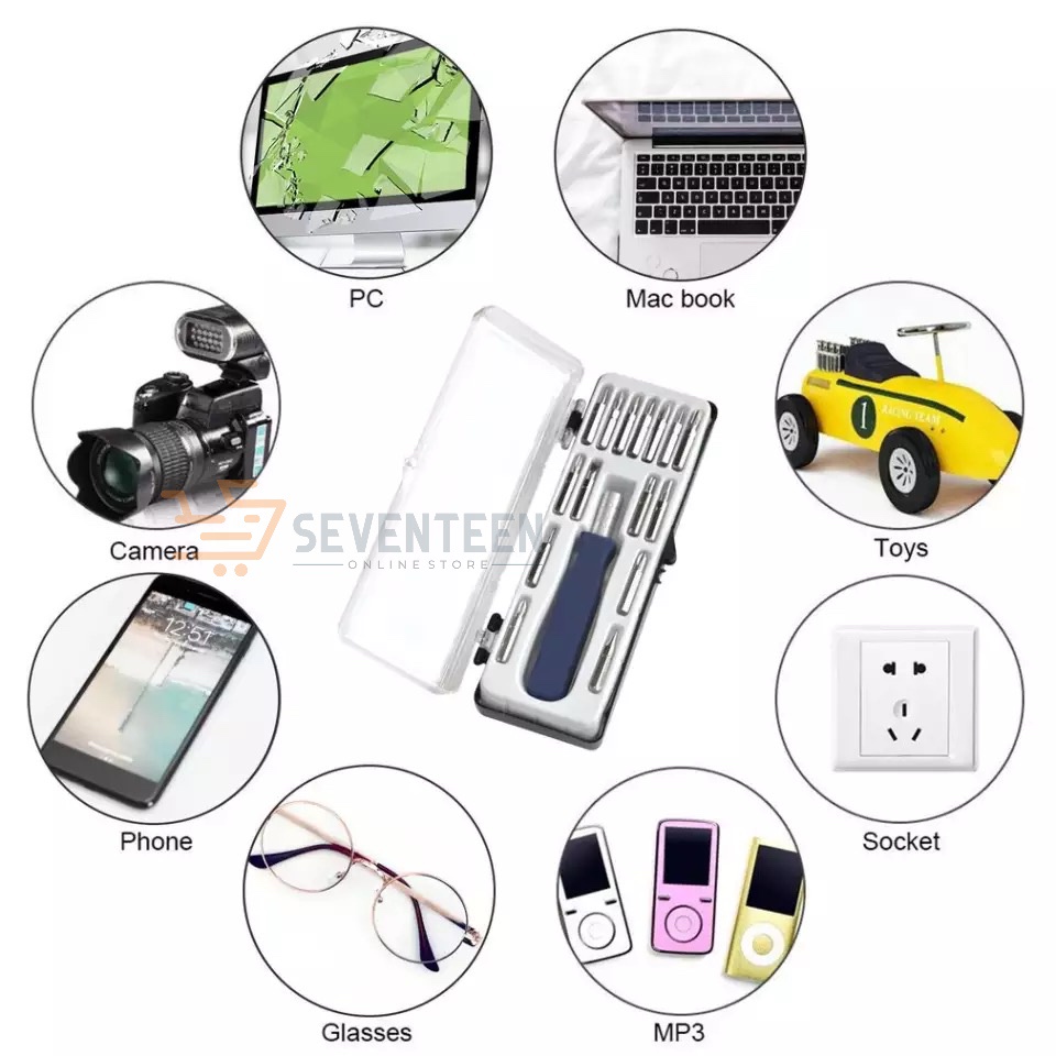 SEVENTEEN OBENG SET 16PCS UNIVERSAL OBENG SET MINI ELEKTRONIK OBENG TUKANG MULTIFUNGSI OBENG ANDROID PC