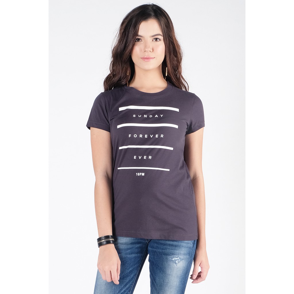 10PM Kaos Wanita Sunday Forever Grey 12083P4GY