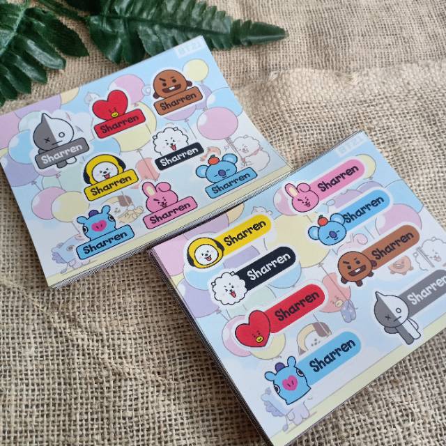 

Stiker nama BT21 custom nama kamu