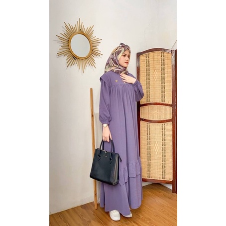 GAMIS JUMBO PREMIUM POLOS SUSUN REMPEL KEKINIAN KALLA DRESS MUSLIM REALPICT BEST SELLER