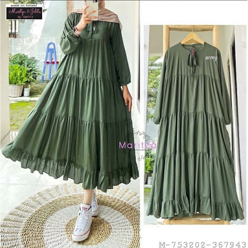 mini dress wanita rachel busui katun rayon vxjy-16