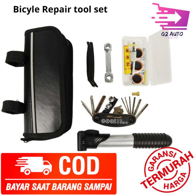 TOOLKIT SEPEDA Alat Reparasi Tambal Ban Sepeda - Pompa Sepeda - 1 set kunci L Sepeda 15 in 1