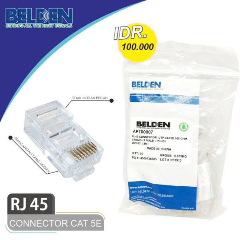 Konektor Connector Kabel RJ45 Cat5 Belden