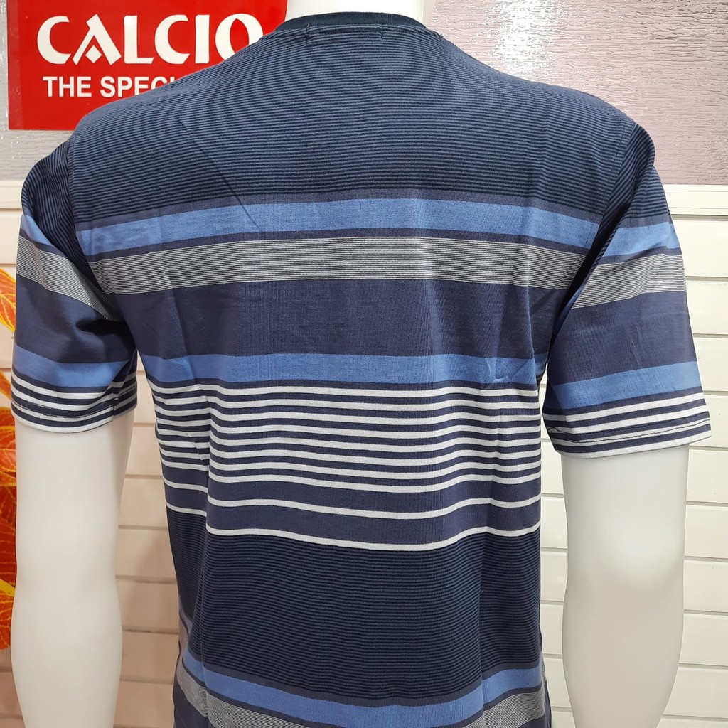 gos CALCIO -81733 POLO SHIRT PRIA CASUAL Garis-Garis Branded 100% Original