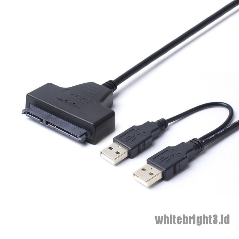 &lt; White3 &gt; Kabel Adapter USB 2.0 Ke SATA Serial ATA Untuk HDD SSD 2.5 &quot;Laptop