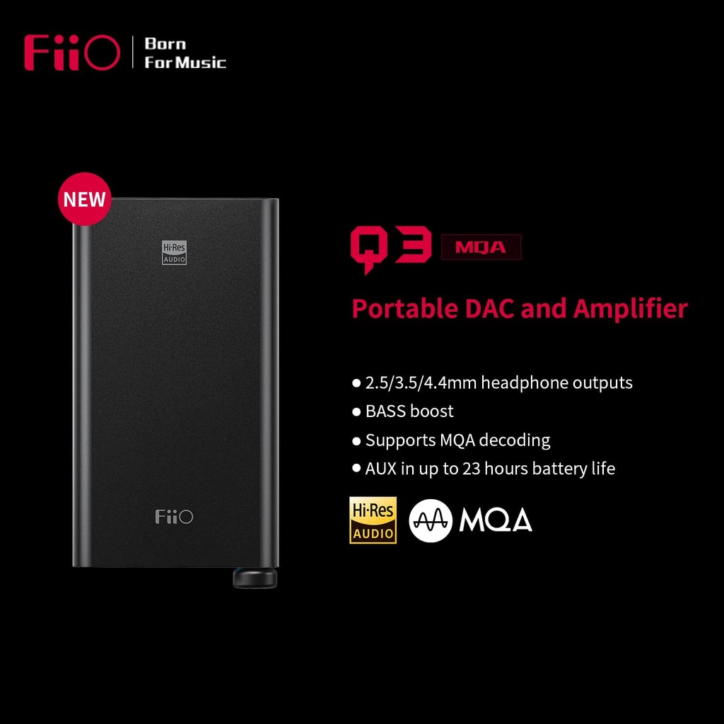 Fiio Q3 MQA Hi-Res Portable DAC and Amplifier High Resolution Q3MQA