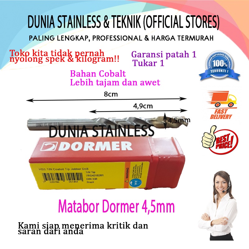 Mata Bor Dormer 4,5mm