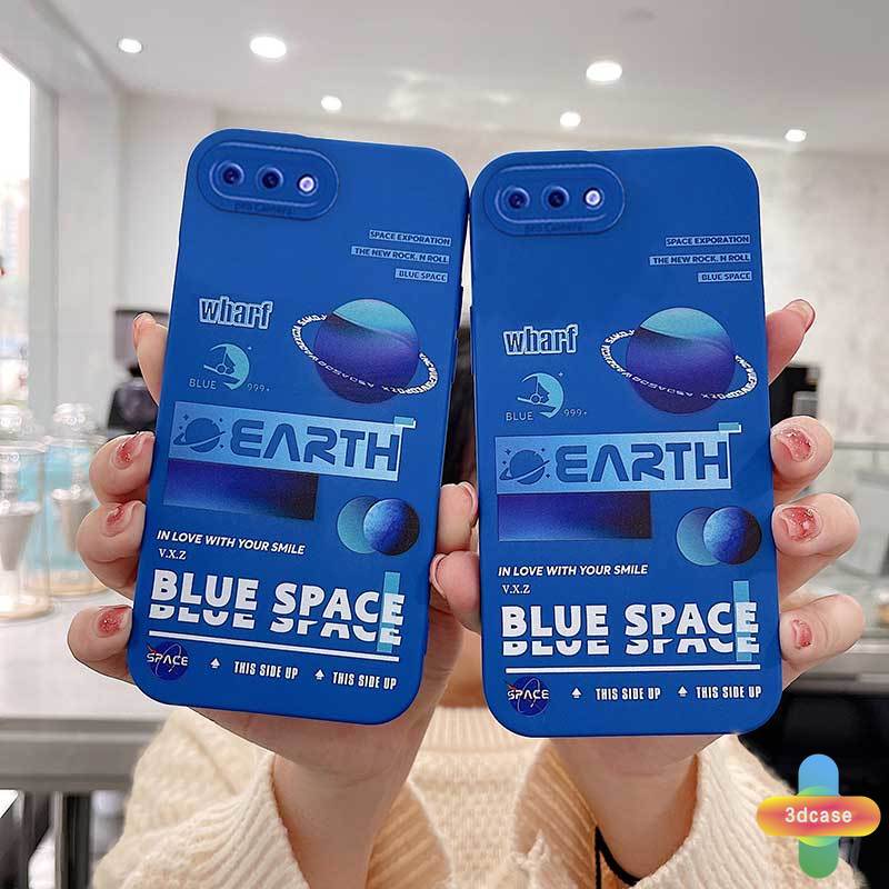 Casing Soft Case OPPO A95 A54 A15 A5S A3S A16 A7 A5 A9 A31 A53 2020 A12 A1K A16K A54S Reno 4 5F 4F A74 A15S A52 A11K A92 A35 A11 A93 A32 A72 A94 A53S F17 PRO A16S A12S Angel Eyes Klein Blue Space Camera Lens Protection Case Cover