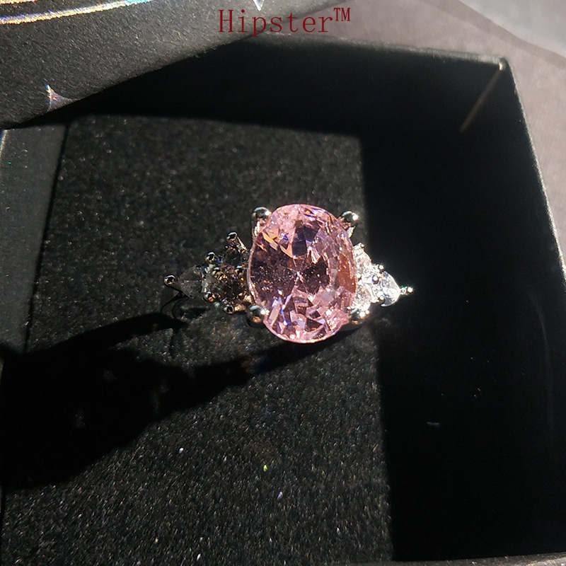 New Product Best-Selling Exquisite Elegant Inlaid Pink Crystal Adjustable Ring