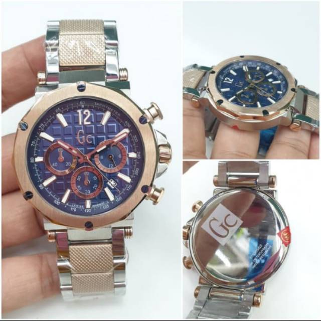 JAM TANGAN PRIA GC Y53005G2 PREMIUM AAA STAINLESS STELL COMBI ROSE 001