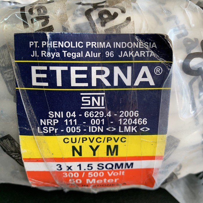 Kabel NYM ETERNA 3 x 1.5MM 50M Kuningan Kabel Listrik PLN