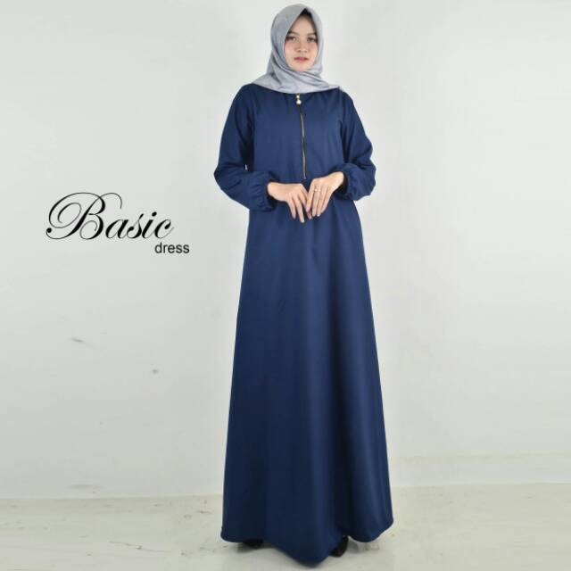 Basic Dress by Fiara Hijab (Navy)
