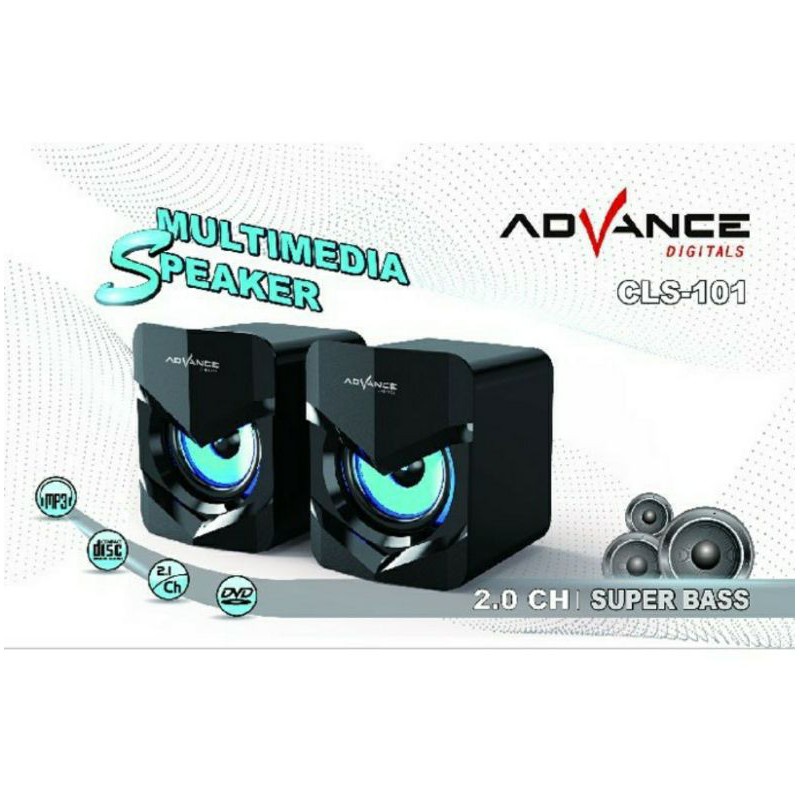 Multimedia Speaker Advance CLS-101 Super Bass 2.0 Channel speaker LED Lamp